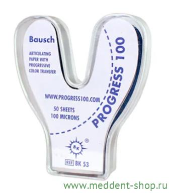 ВК-53 Артикуляционная бумага Синяя (100 мкм, 50 листов) Bausch